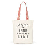 Tote Bag Premium - Melina est trop Géniale - 2 Coloris - Durable - Cadeau Personnalisable - Cadeaux-Positifs.com -Unique-Rouge-