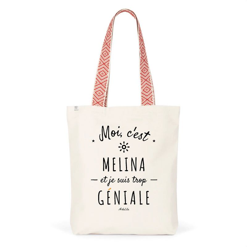 Cadeau anniversaire : Tote Bag Premium - Melina est trop Géniale - 2 Coloris - Durable - Cadeau Personnalisable - Cadeaux-Positifs.com -Unique-Rouge-