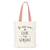Tote Bag Premium - Clerc trop Géniale - 2 Coloris - Cadeau Durable - Cadeau Personnalisable - Cadeaux-Positifs.com -Unique-Rouge-