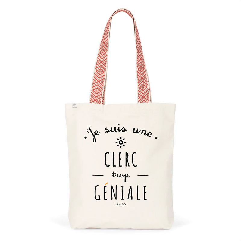 Cadeau anniversaire : Tote Bag Premium - Clerc trop Géniale - 2 Coloris - Cadeau Durable - Cadeau Personnalisable - Cadeaux-Positifs.com -Unique-Rouge-