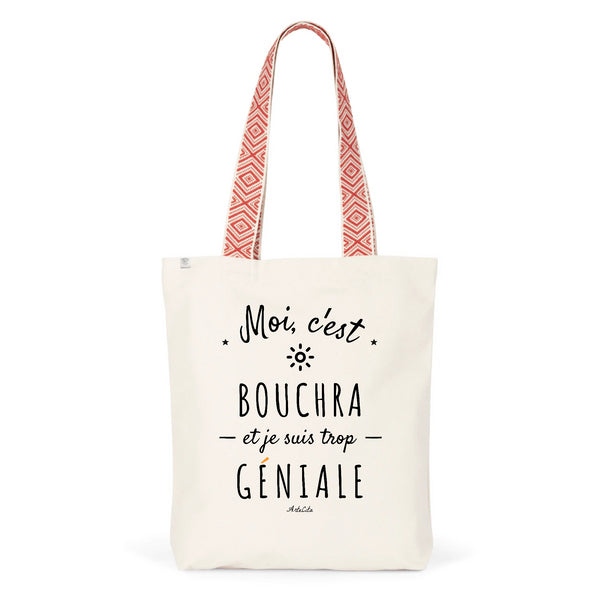 Tote Bag Premium - Bouchra est trop Géniale - 2 Coloris - Durable - Cadeau Personnalisable - Cadeaux-Positifs.com -Unique-Rouge-