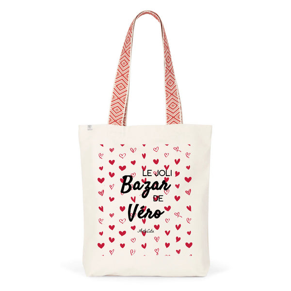 Tote Bag Premium - Le joli Bazar de Véro - 2 Coloris - Durable - Cadeau Personnalisable - Cadeaux-Positifs.com -Unique-Rouge-