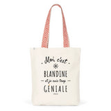 Tote Bag Premium - Blandine est trop Géniale - 2 Coloris - Durable - Cadeau Personnalisable - Cadeaux-Positifs.com -Unique-Rouge-