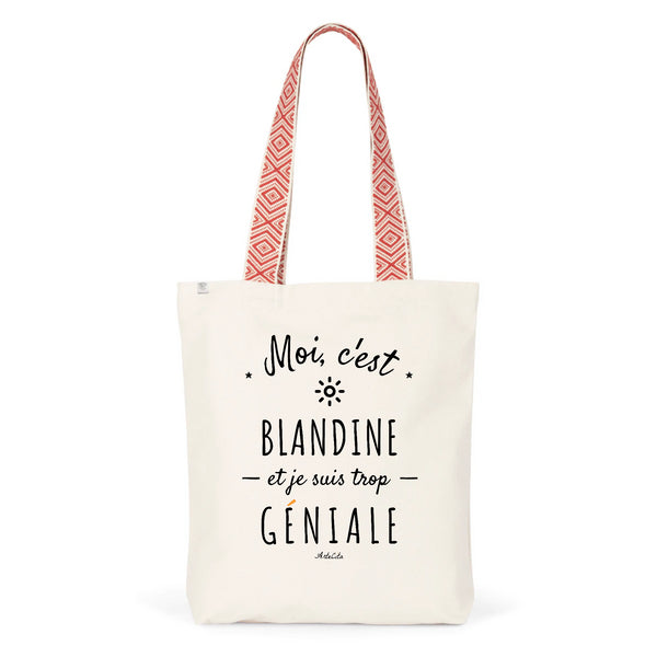 Tote Bag Premium - Blandine est trop Géniale - 2 Coloris - Durable - Cadeau Personnalisable - Cadeaux-Positifs.com -Unique-Rouge-