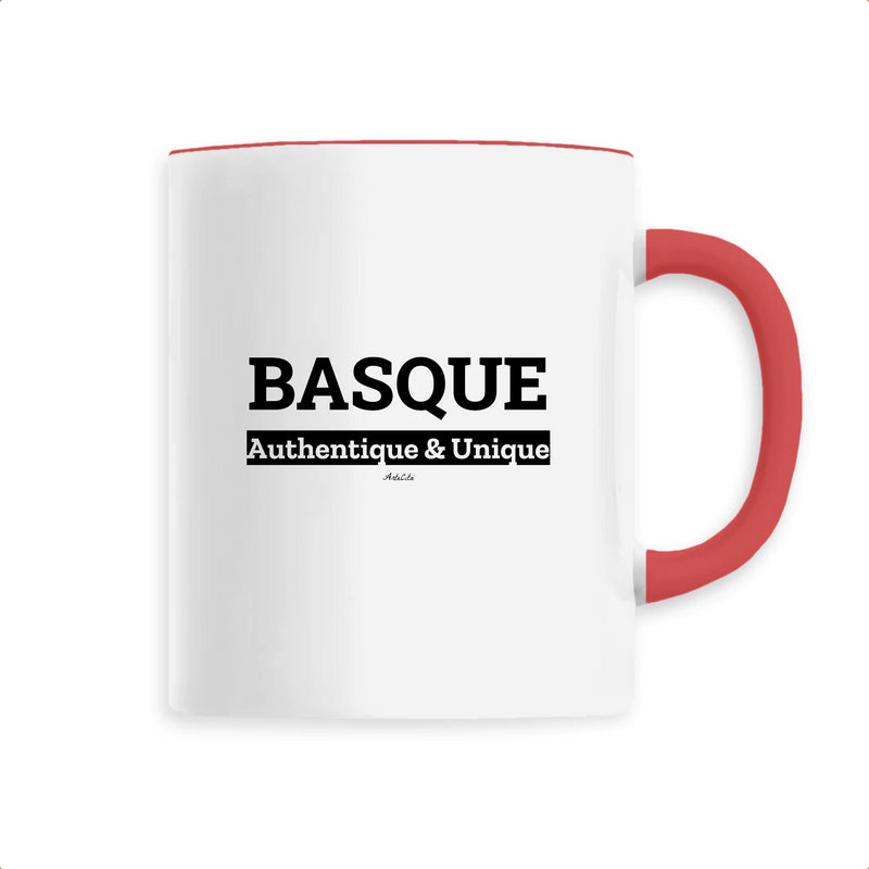 Cadeau anniversaire : Mug - Basque Authentique & Unique - 6 Coloris - Cadeau Original - Cadeau Personnalisable - Cadeaux-Positifs.com -Unique-Rouge-
