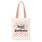 Tote Bag Premium - Le joli Bazar d'une Institutrice - 2 Coloris - Durable - Cadeau Personnalisable - Cadeaux-Positifs.com -Unique-Rouge-