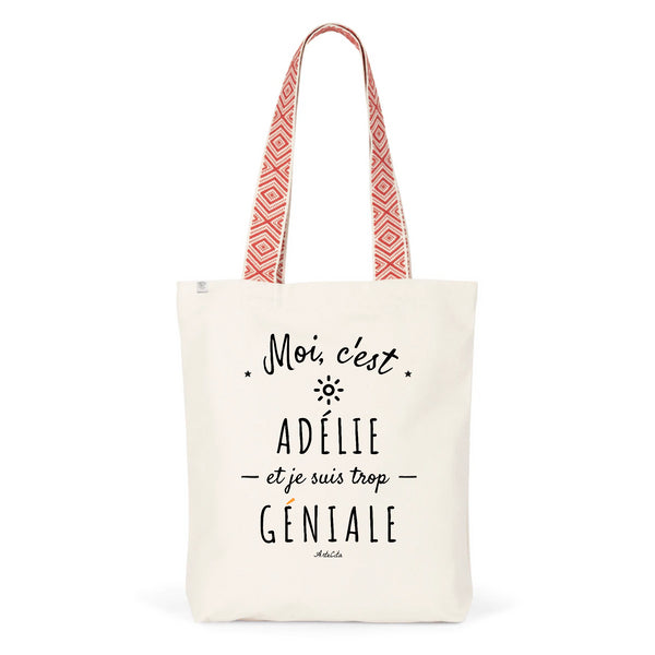Tote Bag Premium - Adélie est trop Géniale - 2 Coloris - Durable - Cadeau Personnalisable - Cadeaux-Positifs.com -Unique-Rouge-