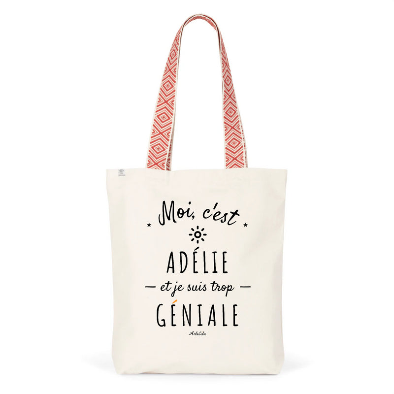 Cadeau anniversaire : Tote Bag Premium - Adélie est trop Géniale - 2 Coloris - Durable - Cadeau Personnalisable - Cadeaux-Positifs.com -Unique-Rouge-