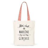 Tote Bag Premium - Marlène est trop Géniale - 2 Coloris - Durable - Cadeau Personnalisable - Cadeaux-Positifs.com -Unique-Rouge-