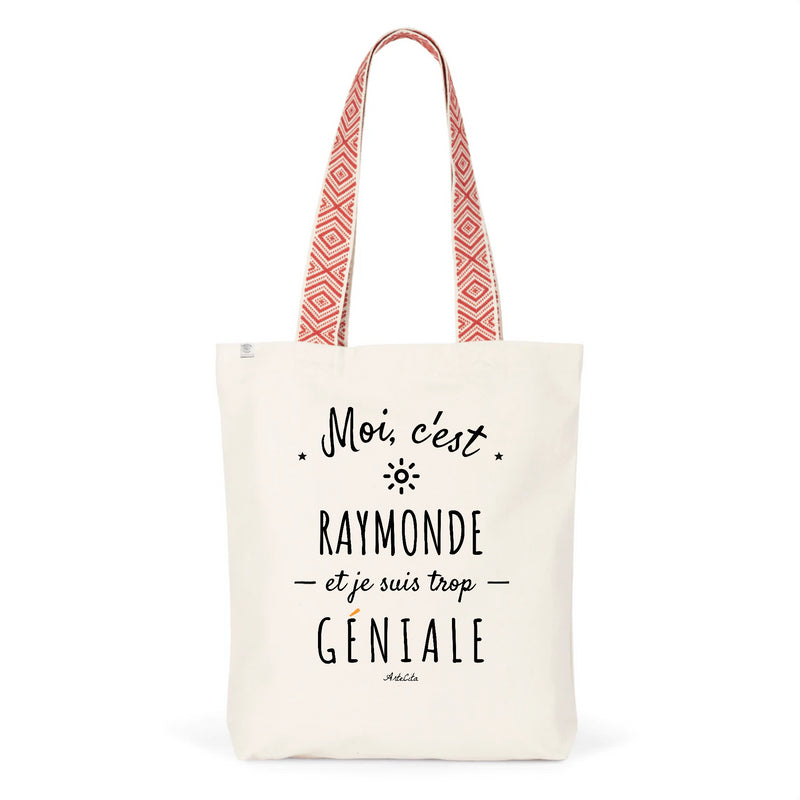 Cadeau anniversaire : Tote Bag Premium - Raymonde est trop Géniale - 2 Coloris - Durable - Cadeau Personnalisable - Cadeaux-Positifs.com -Unique-Rouge-
