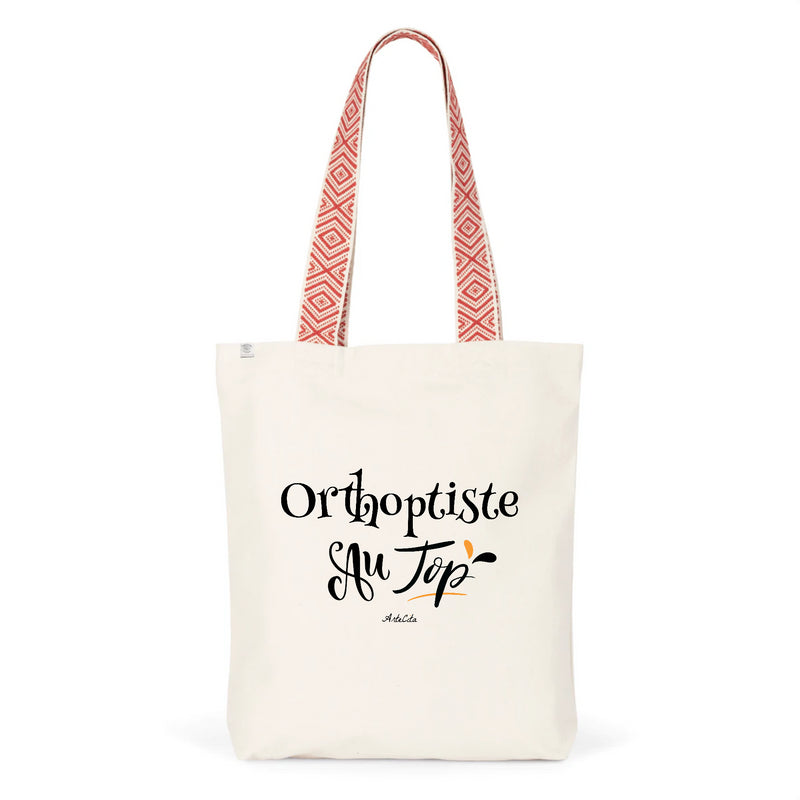 Cadeau anniversaire : Tote Bag Premium - Orthoptiste au Top - 2 Coloris - Cadeau Durable - Cadeau Personnalisable - Cadeaux-Positifs.com -Unique-Rouge-