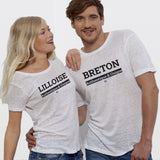 T-Shirt - Breton - Coton Bio - 7 Coloris - Cadeau Original - Cadeau Personnalisable - Cadeaux-Positifs.com -XS-Blanc-