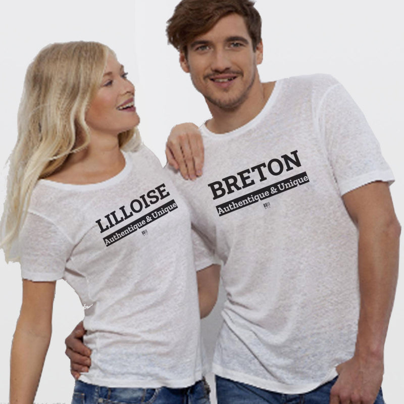 Cadeau anniversaire : T-Shirt - Breton - Coton Bio - 7 Coloris - Cadeau Original - Cadeau Personnalisable - Cadeaux-Positifs.com -XS-Blanc-