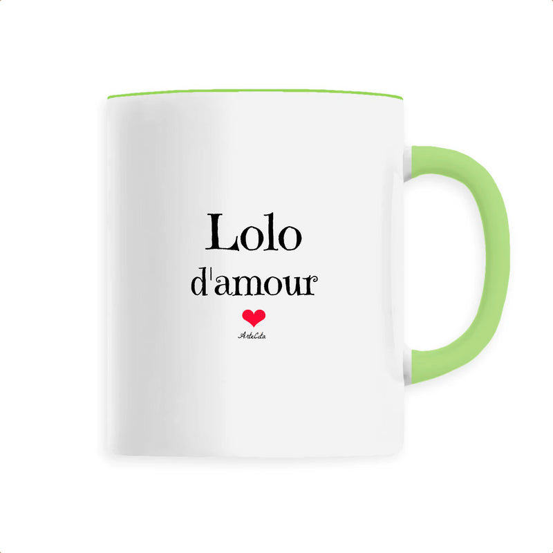 Cadeau anniversaire : Mug - Lolo d'amour - 6 Coloris - Cadeau Original & Tendre - Cadeau Personnalisable - Cadeaux-Positifs.com -Unique-Vert-