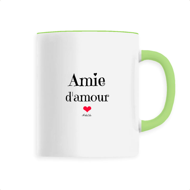 Cadeau anniversaire : Mug - Amie d'amour - 6 Coloris - Cadeau Original & Tendre - Cadeau Personnalisable - Cadeaux-Positifs.com -Unique-Vert-