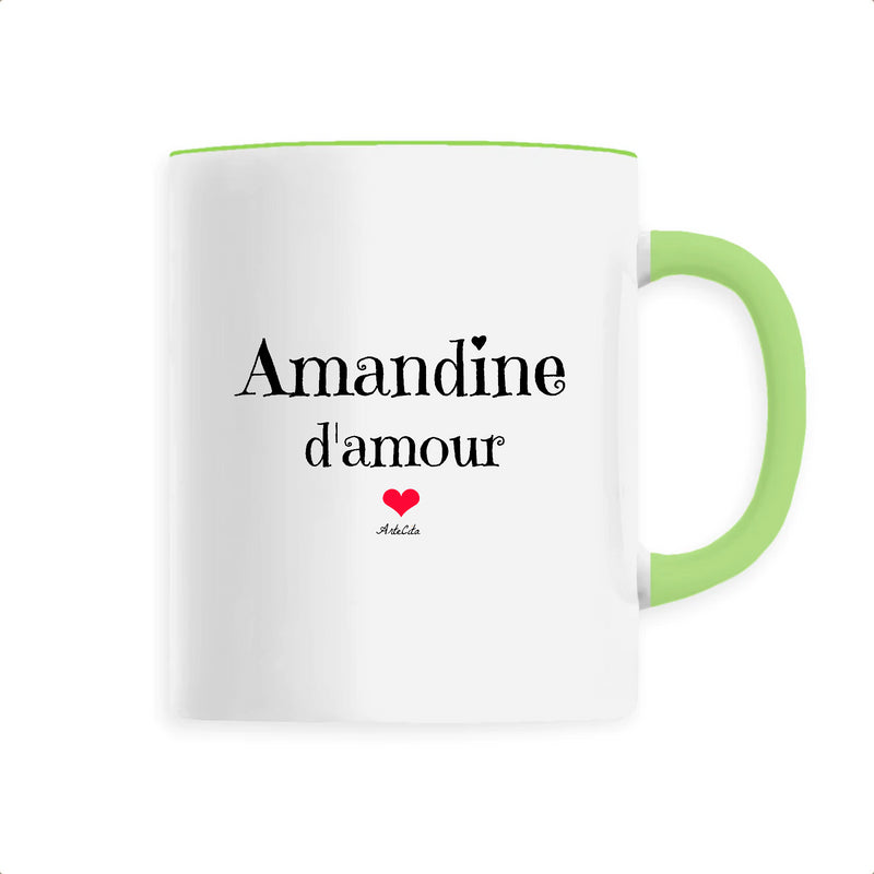 Cadeau anniversaire : Mug - Amandine d'amour - 6 Coloris - Cadeau Original & Tendre - Cadeau Personnalisable - Cadeaux-Positifs.com -Unique-Vert-