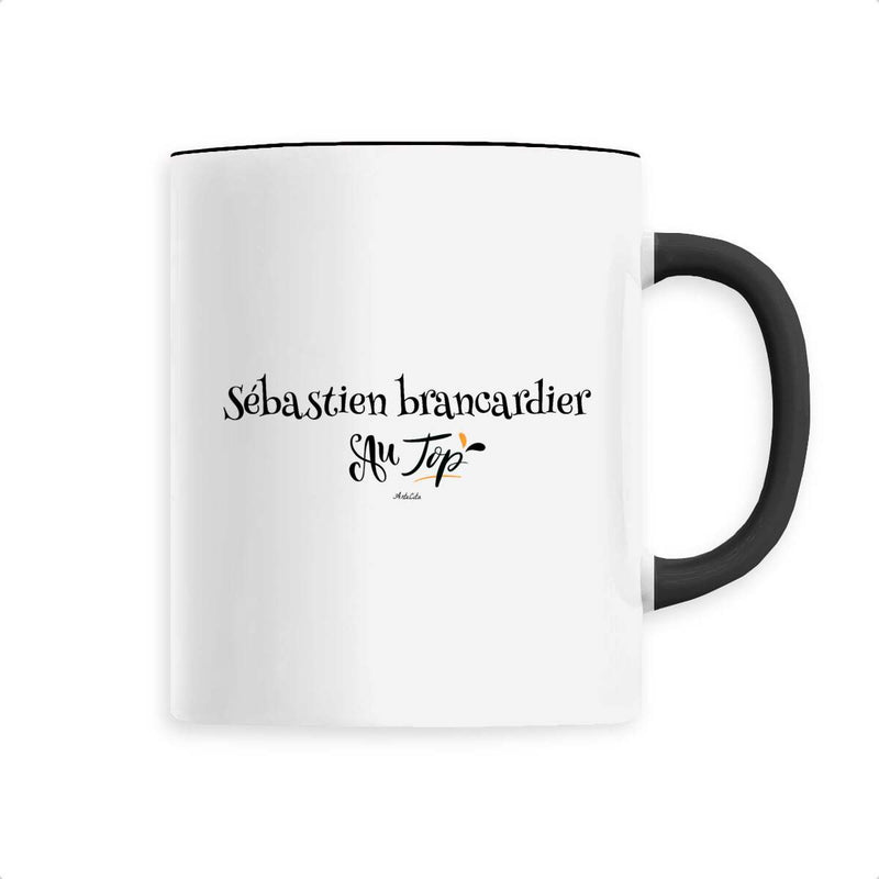 Cadeau anniversaire : Mug - Sébastien Brancardier au Top - 6 Coloris - Cadeau Original - Cadeau Personnalisable - Cadeaux-Positifs.com -Noir-