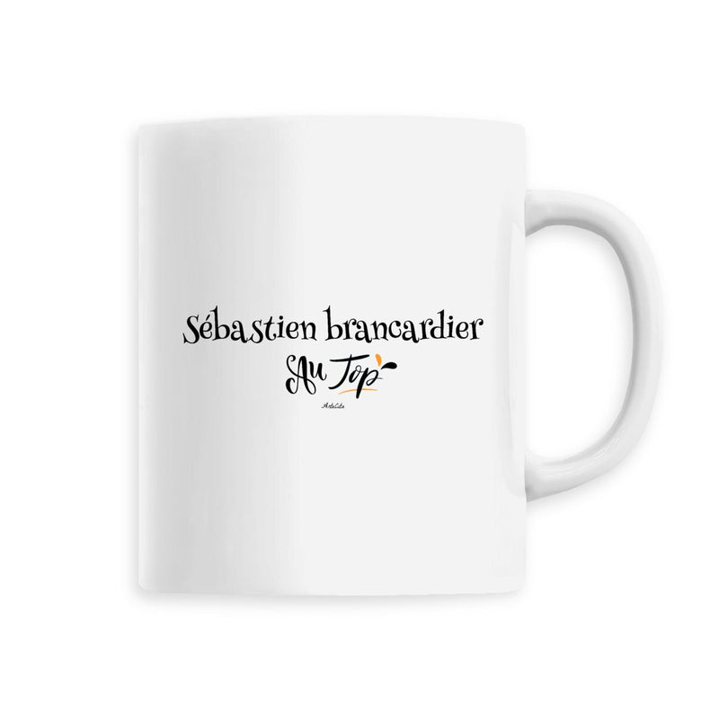 Cadeau anniversaire : Mug - Sébastien Brancardier au Top - 6 Coloris - Cadeau Original - Cadeau Personnalisable - Cadeaux-Positifs.com -Blanc-