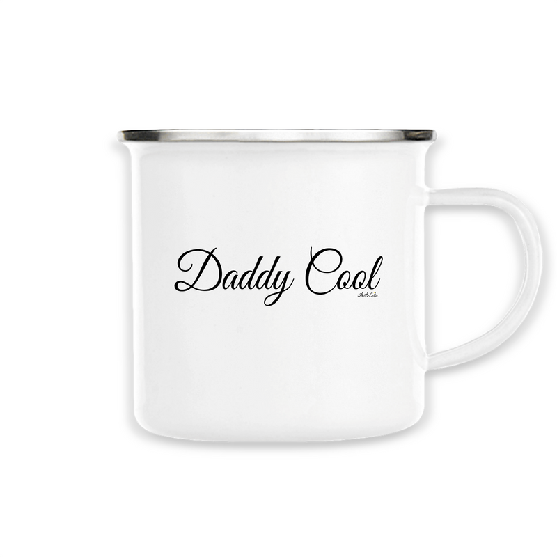 Cadeau anniversaire : Mug - Daddy Cool (Cursif) - Métal émaillé - Cadeau Original - Cadeau Personnalisable - Cadeaux-Positifs.com -Unique-Blanc-
