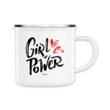 Mug - Girl Power (Coeur) - Métal émaillé - Cadeau Original - Cadeau Personnalisable - Cadeaux-Positifs.com -Unique-Blanc-