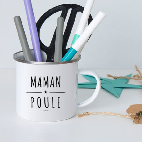 Mug - Maman Poule - Métal émaillé - Cadeau Original - Cadeau Personnalisable - Cadeaux-Positifs.com -Unique-Blanc-