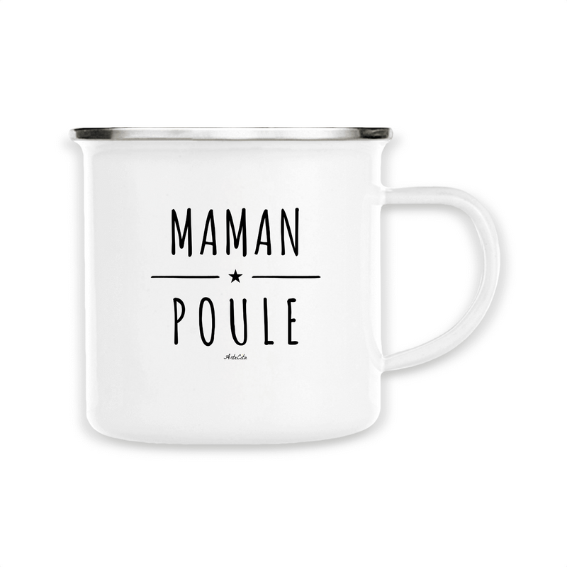 Cadeau anniversaire : Mug - Maman Poule - Métal émaillé - Cadeau Original - Cadeau Personnalisable - Cadeaux-Positifs.com -Unique-Blanc-