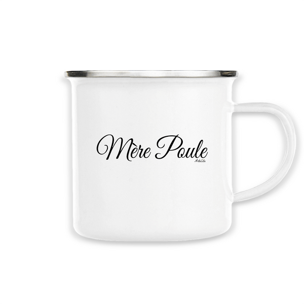 Mug - Mère Poule (Cursif) - Métal émaillé - Cadeau Original - Cadeau Personnalisable - Cadeaux-Positifs.com -Unique-Blanc-