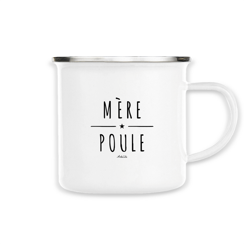 Cadeau anniversaire : Mug - Mère Poule - Métal émaillé - Cadeau Original - Cadeau Personnalisable - Cadeaux-Positifs.com -Unique-Blanc-