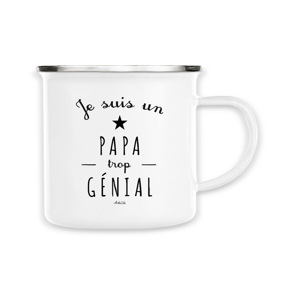 Mug - Un Papa trop Génial - Métal émaillé - Cadeau Original - Cadeau Personnalisable - Cadeaux-Positifs.com -Unique-Blanc-