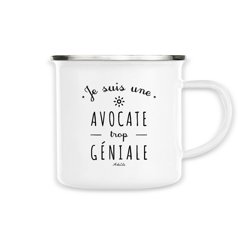 Cadeau anniversaire : Mug - Une Avocate trop Géniale - Métal émaillé - Cadeau Original - Cadeau Personnalisable - Cadeaux-Positifs.com -Unique-Blanc-