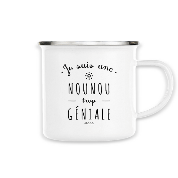 Mug - Une Nounou trop Géniale - Métal émaillé - Cadeau Original - Cadeau Personnalisable - Cadeaux-Positifs.com -Unique-Blanc-