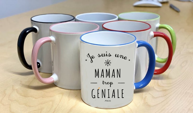 Cadeau anniversaire : Mug - Une Maman trop Géniale - 6 Coloris - Cadeau Original - Cadeau Personnalisable - Cadeaux-Positifs.com -Unique-Blanc-