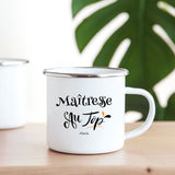 Mug - Maîtresse au Top - Métal émaillé - Cadeau Original - Cadeau Personnalisable - Cadeaux-Positifs.com -Unique-Blanc-