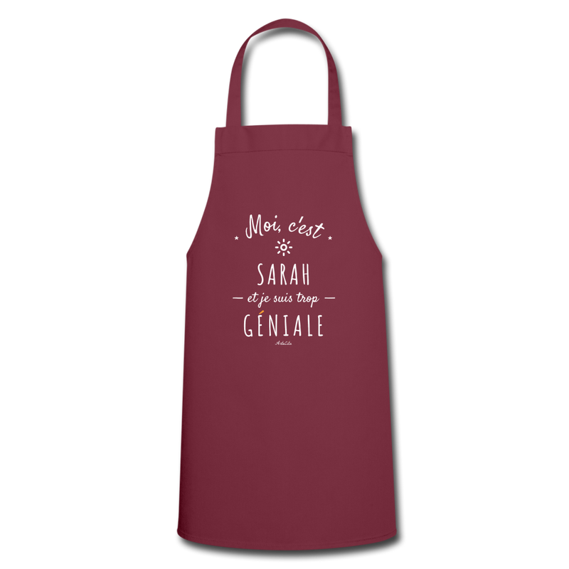 Cadeau anniversaire : Tablier - Sarah est trop Géniale - 7 Coloris - Cadeau Original - Cadeau Personnalisable - Cadeaux-Positifs.com -bordeaux-