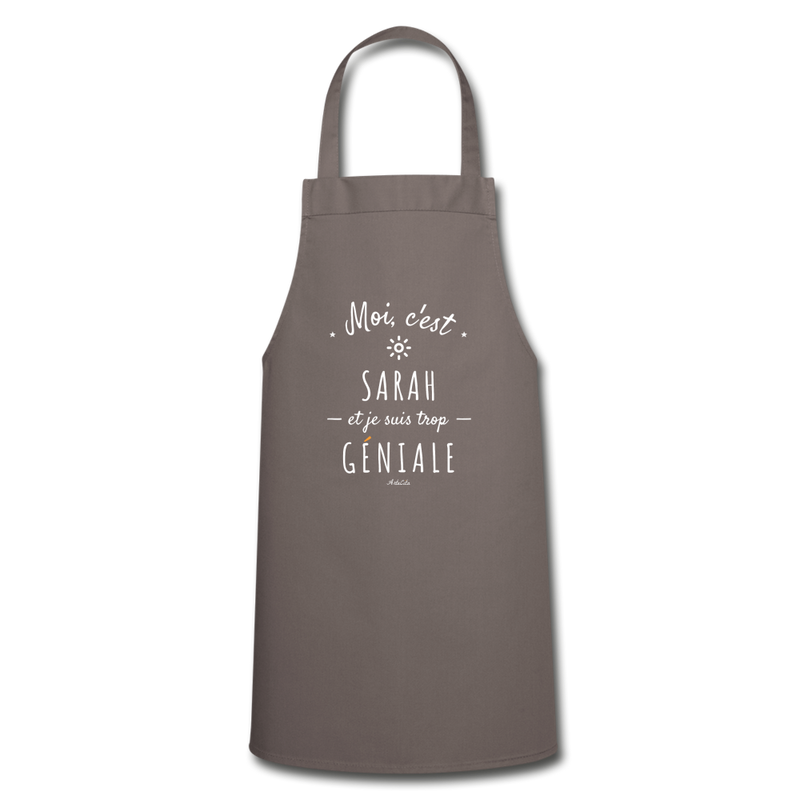 Cadeau anniversaire : Tablier - Sarah est trop Géniale - 7 Coloris - Cadeau Original - Cadeau Personnalisable - Cadeaux-Positifs.com -grey-