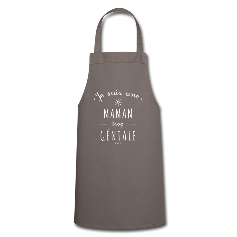 Cadeau anniversaire : Tablier - Une Maman trop Géniale - 7 Coloris - Cadeau Original - Cadeau Personnalisable - Cadeaux-Positifs.com -gris-