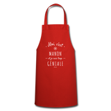 Tablier - Manon est trop Géniale - 7 Coloris - Cadeau Original - Cadeau Personnalisable - Cadeaux-Positifs.com -rouge-