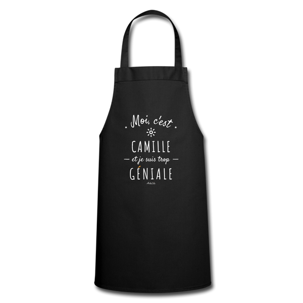 Tablier - Camille est trop Géniale - 7 Coloris - Cadeau Original - Cadeau Personnalisable - Cadeaux-Positifs.com -noir-