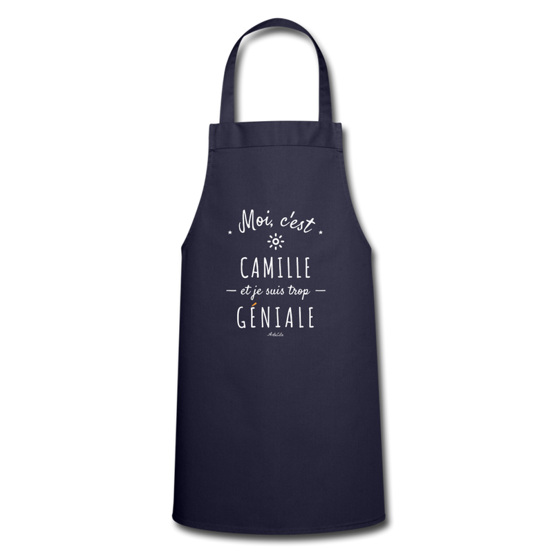 Cadeau anniversaire : Tablier - Camille est trop Géniale - 7 Coloris - Cadeau Original - Cadeau Personnalisable - Cadeaux-Positifs.com -marine-