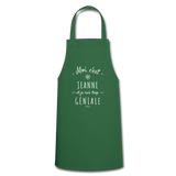 Tablier - Jeanne est trop Géniale - 7 Coloris - Cadeau Original - Cadeau Personnalisable - Cadeaux-Positifs.com -vert foncé-