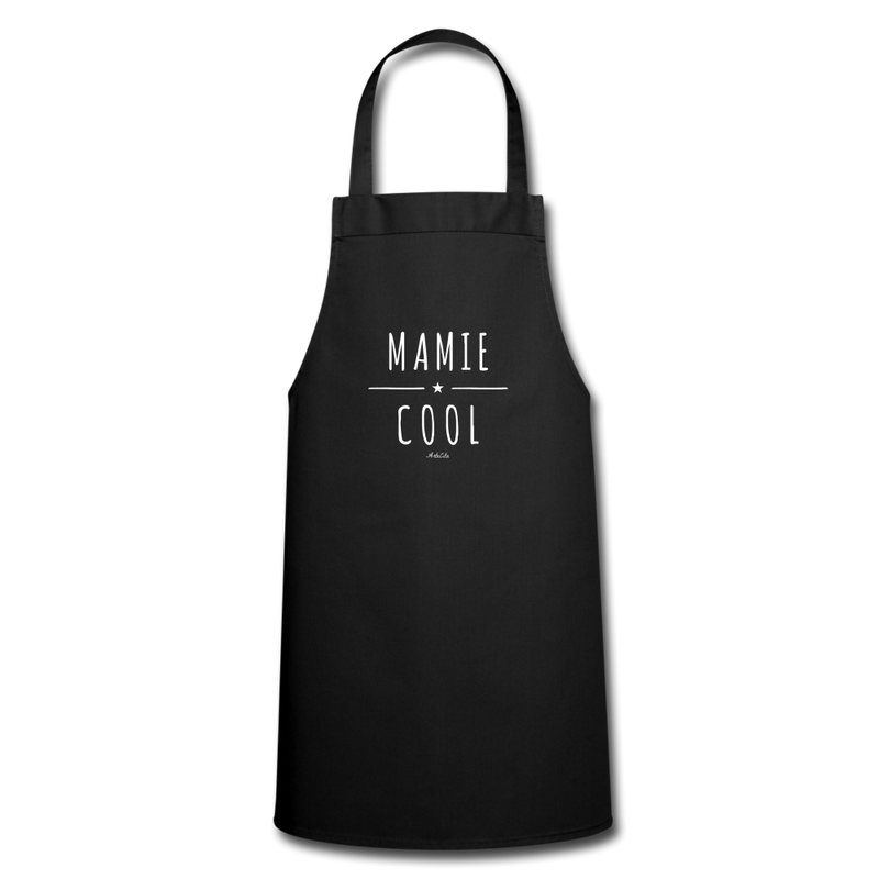 Cadeau anniversaire : Tablier - Mamie Cool - 7 Coloris - Cadeau Original - Cadeau Personnalisable - Cadeaux-Positifs.com -noir-