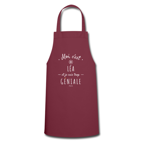 Tablier - Léa est trop Géniale - 7 Coloris - Cadeau Original - Cadeau Personnalisable - Cadeaux-Positifs.com -bordeaux-