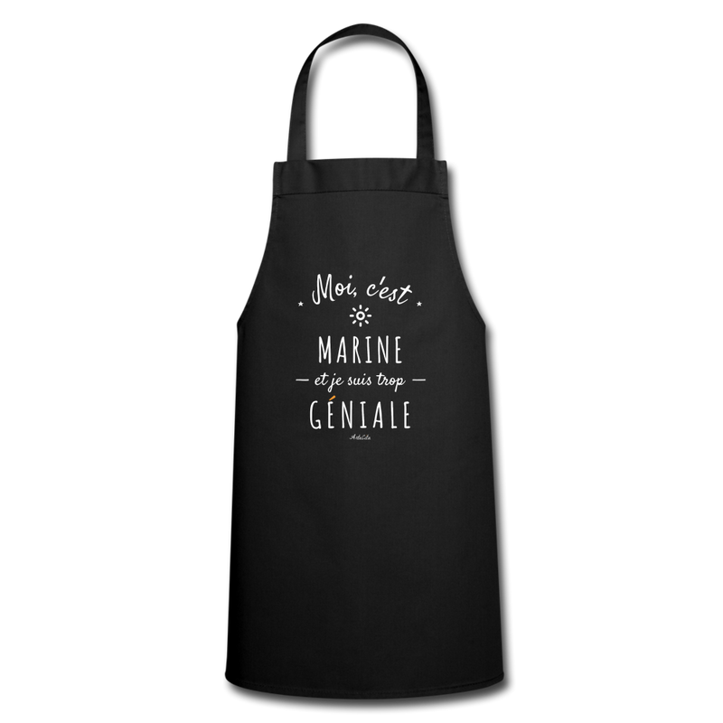 Cadeau anniversaire : Tablier - Marine est trop Géniale - 7 Coloris - Cadeau Original - Cadeau Personnalisable - Cadeaux-Positifs.com -noir-