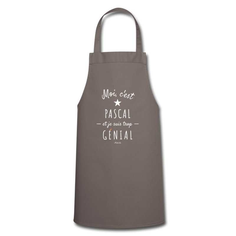 Cadeau anniversaire : Tablier - Pascal est trop Génial - 7 Coloris - Cadeau Original - Cadeau Personnalisable - Cadeaux-Positifs.com -gris-