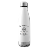 Bouteille isotherme - Une Kiné trop Géniale - Cadeau Durable - Cadeau Personnalisable - Cadeaux-Positifs.com -blanc-