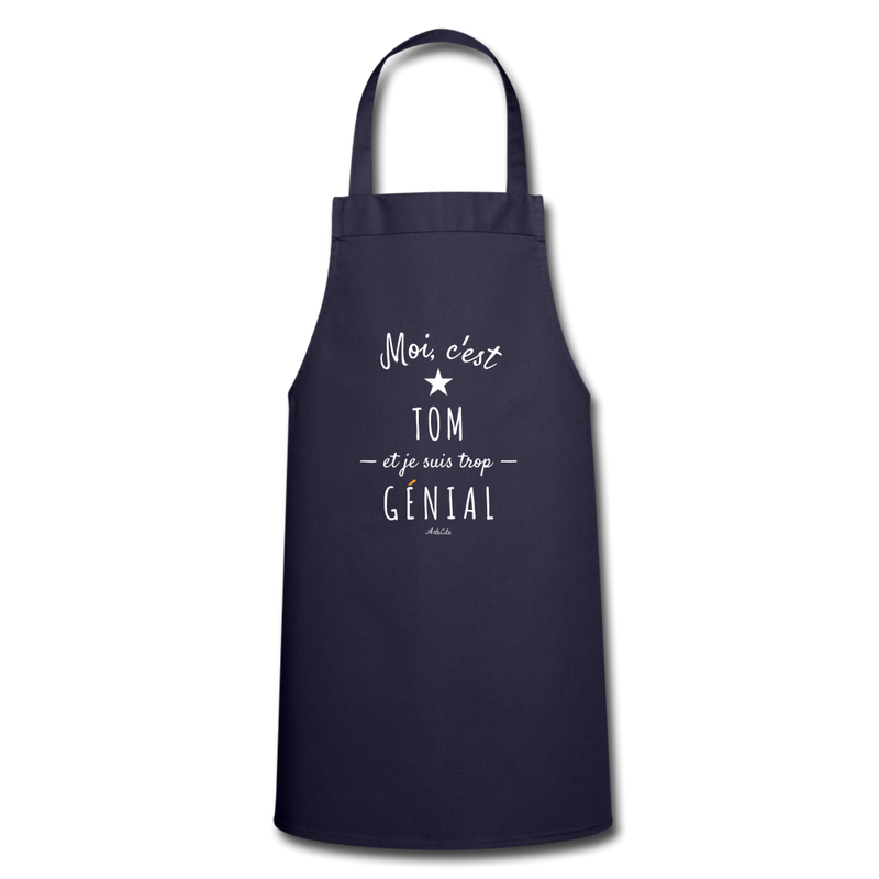 Cadeau anniversaire : Tablier - Tom est trop Génial - 7 Coloris - Cadeau Original - Cadeau Personnalisable - Cadeaux-Positifs.com -navy-