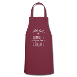 Tablier - Charlotte est trop Géniale - 7 Coloris - Cadeau Original - Cadeau Personnalisable - Cadeaux-Positifs.com -bordeaux-