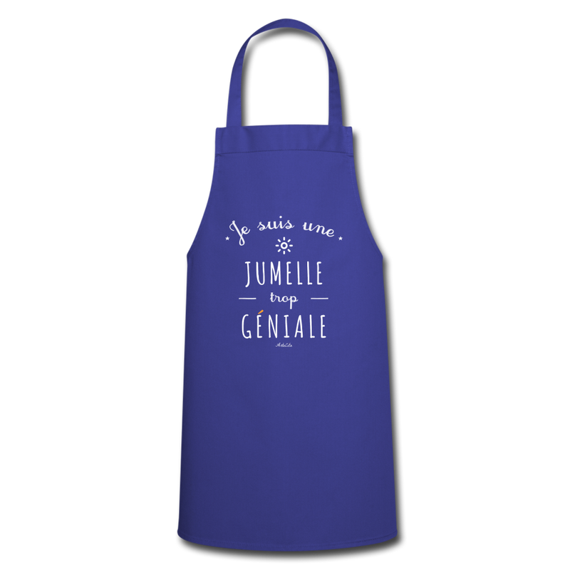 Cadeau anniversaire : Tablier - Une Jumelle trop Géniale - 7 Coloris - Cadeau Original - Cadeau Personnalisable - Cadeaux-Positifs.com -royal blue-