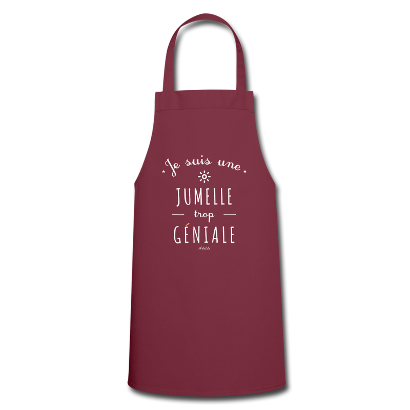 Cadeau anniversaire : Tablier - Une Jumelle trop Géniale - 7 Coloris - Cadeau Original - Cadeau Personnalisable - Cadeaux-Positifs.com -bordeaux-