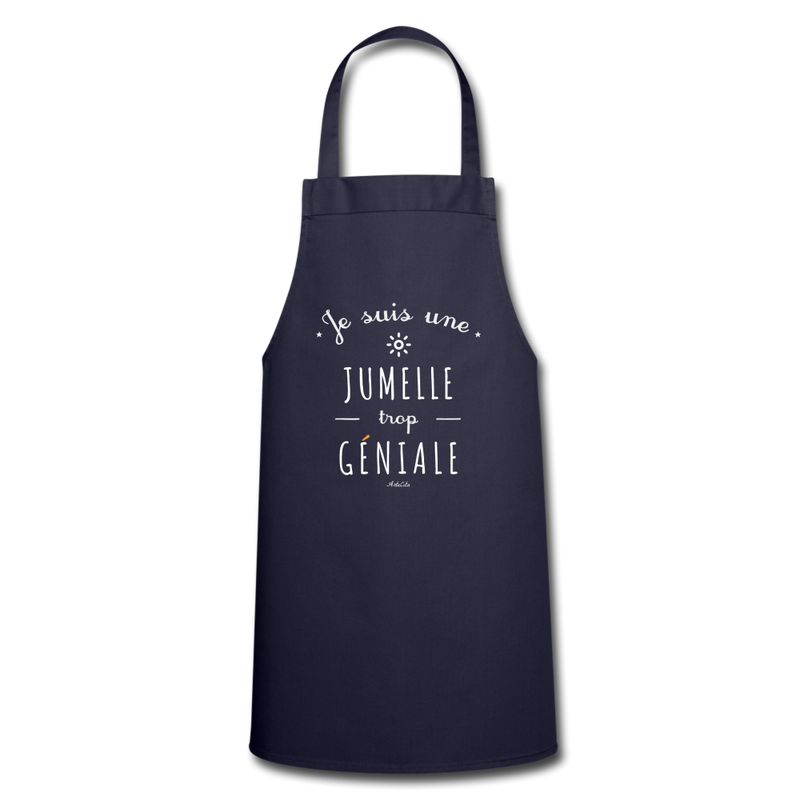 Cadeau anniversaire : Tablier - Une Jumelle trop Géniale - 7 Coloris - Cadeau Original - Cadeau Personnalisable - Cadeaux-Positifs.com -navy-